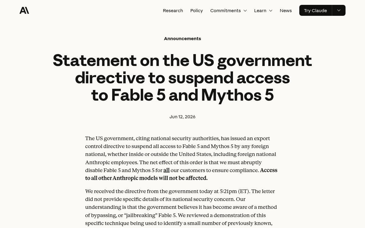 Anthropic shuts down two Claude models worldwide a