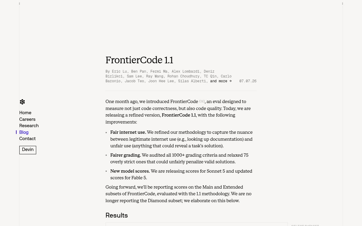 Cognition's FrontierCode 1.1 Asks If AI Code Is Actually Mergeable